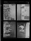 Men holding sign; People at reception (4 Negatives), December 1955 - February 1956, undated [Sleeve 53, Folder c, Box 9]